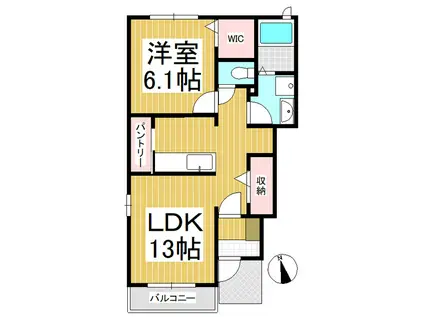 メモリアルコート(1LDK/1階)の間取り写真