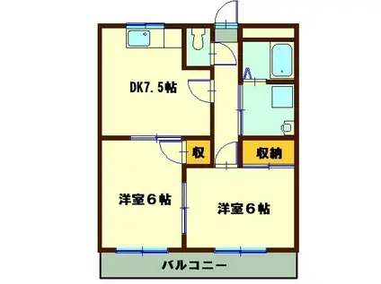 レジデンス・ライフ(2DK/1階)の間取り写真