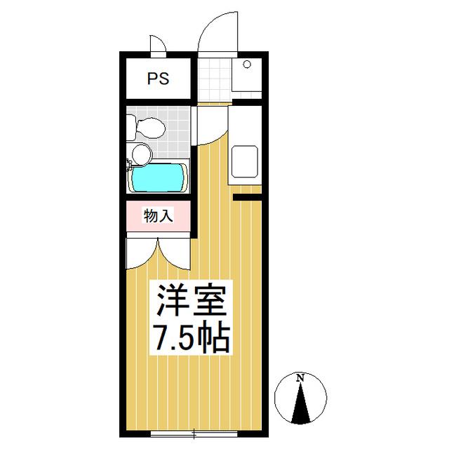 山崎マンション(ワンルーム/1階)の間取り写真