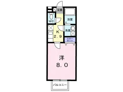 T′Sハウス(1K/1階)の間取り写真