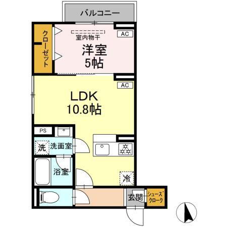 セレスティア前野町(1LDK/3階)の間取り写真