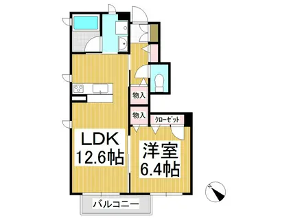 ドリームフォレスト(1LDK/1階)の間取り写真
