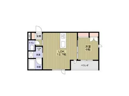 メゾン夕陽丘ノースコート(1LDK/1階)の間取り写真