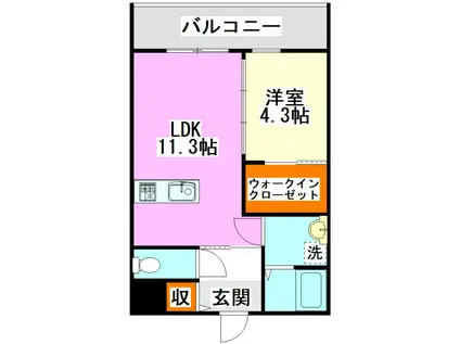 ONESTA(1LDK/2階)の間取り写真
