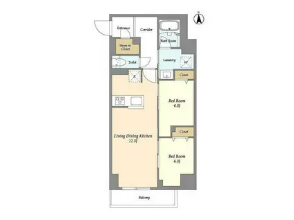 ドゥーエ尾久(2LDK/7階)の間取り写真