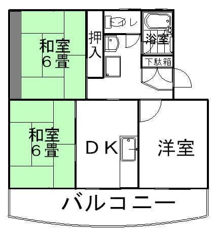 道原マンション(3DK/2階)の間取り写真
