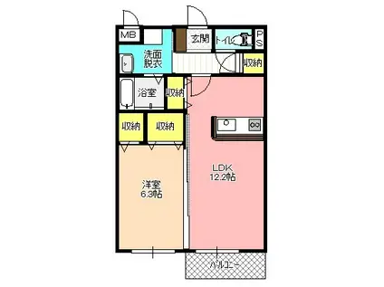 ラ ポール 松澤A(1LDK/1階)の間取り写真