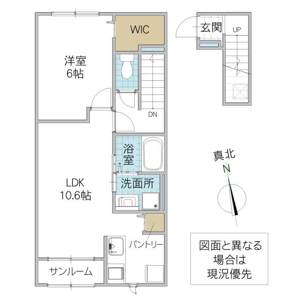 フレッサ II(1LDK/2階)の間取り写真