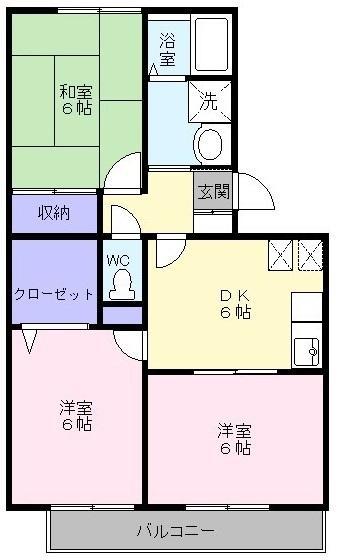 ハイカムール21(3DK/1階)の間取り写真