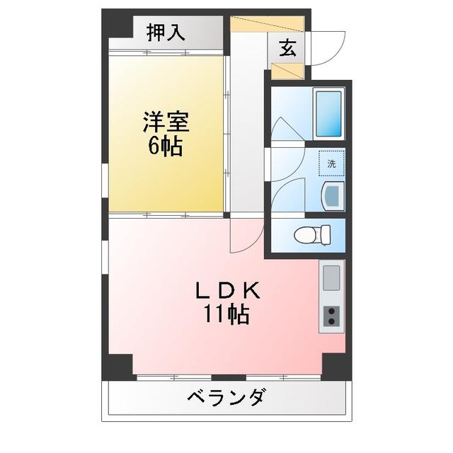 マノシティマンション(2DK/3階)の間取り写真