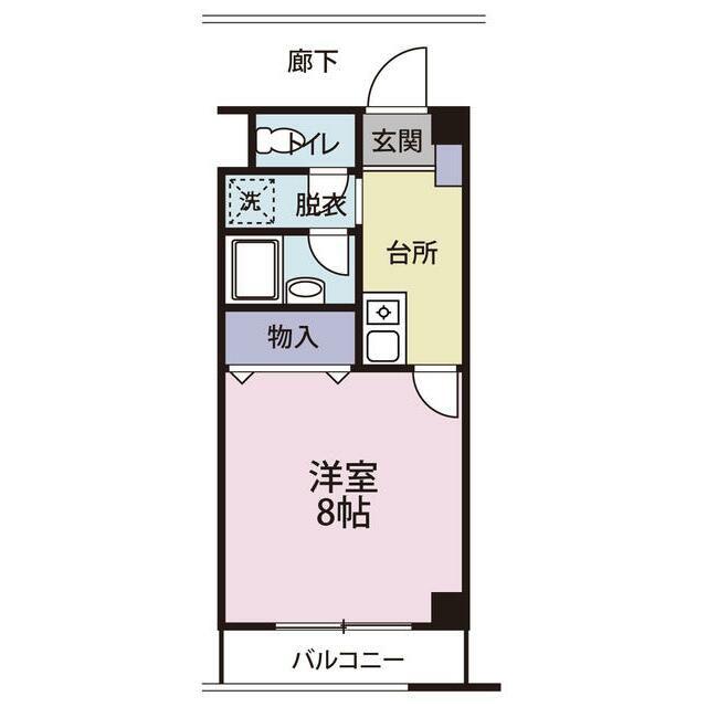 ピースタウンフロンティア(1K/2階)の間取り写真