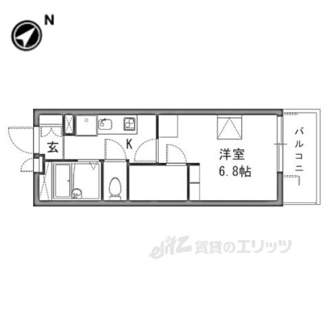 京阪本線 香里園駅 徒歩11分 3階建 築18年(1K/3階)の間取り写真