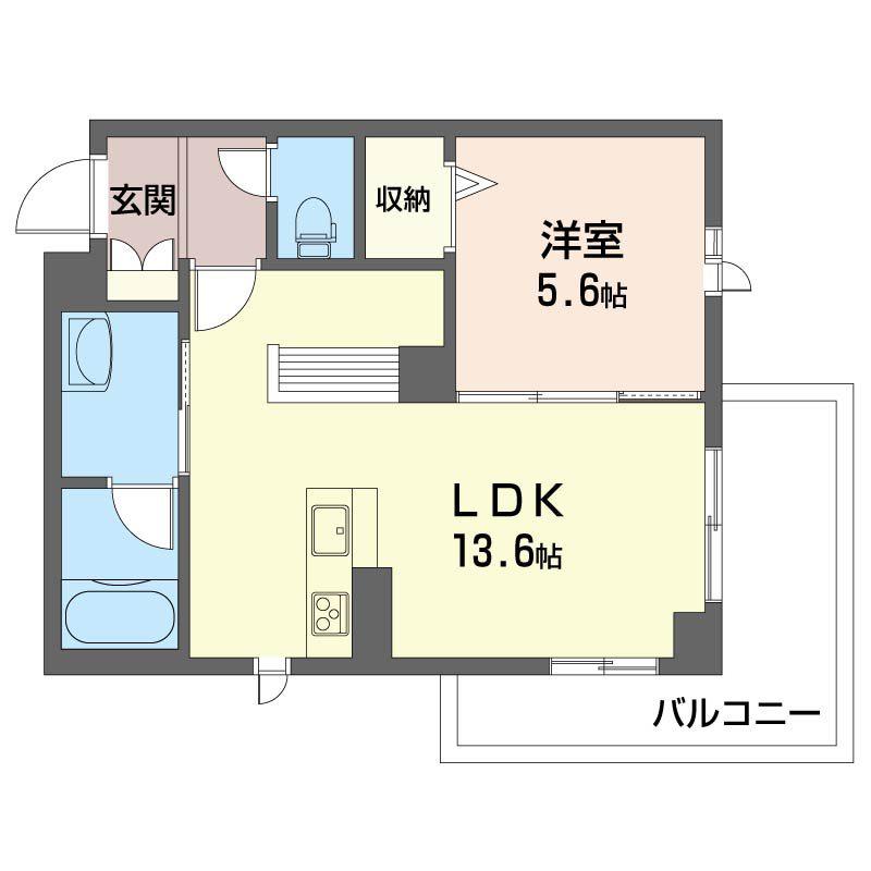 ポルト・ボヌール(1LDK/1階)の間取り写真