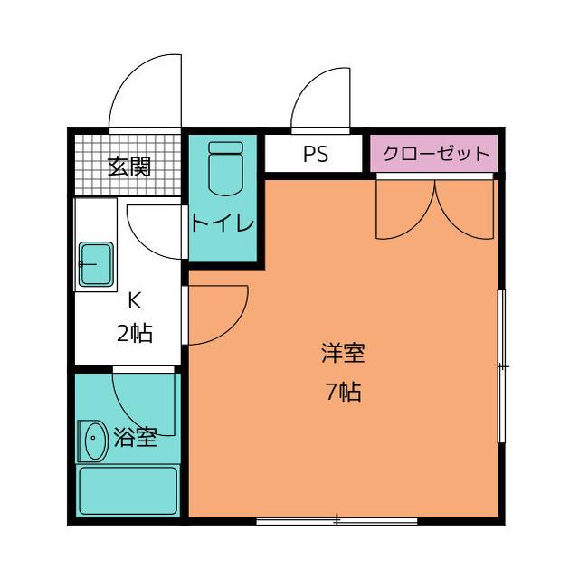 御殿町ハイツA(1K/3階)の間取り写真