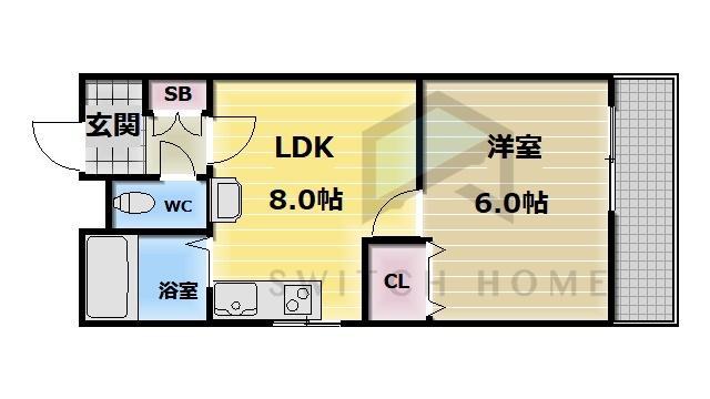 ウエンズ小路(1LDK/2階)の間取り写真