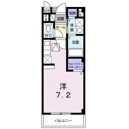 ヒルズグランデ(ワンルーム/1階)の間取り写真