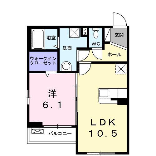 プリマヴェーラ和弘I(1LDK/2階)の間取り写真