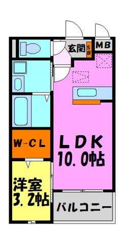 花水木 宝塚(1LDK/1階)の間取り写真