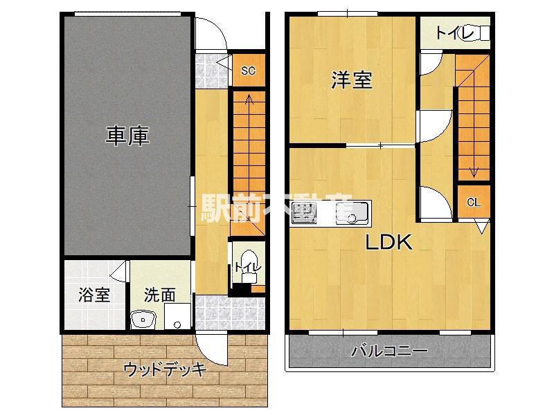 GARAGE HOUSE II(1LDK/1階)の間取り写真