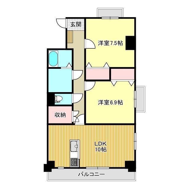 サン フォレストMW(2LDK/4階)の間取り写真