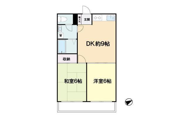 マンションエナジー2(2DK/3階)の間取り写真