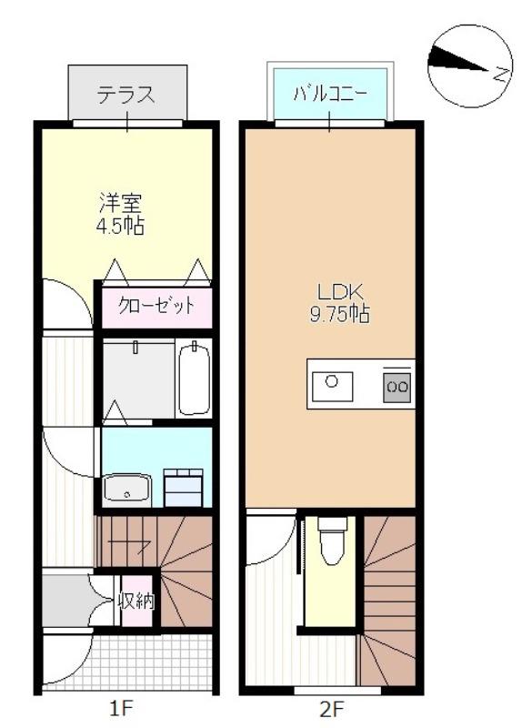 アリア中庄(1LDK/1階)の間取り写真