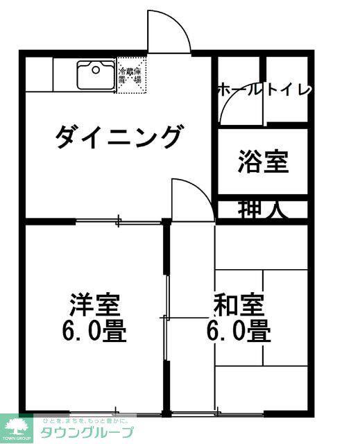 エステートピアKKハイム(2DK/1階)の間取り写真