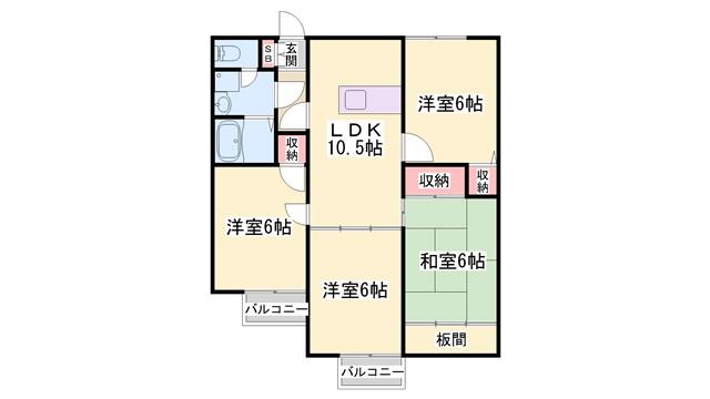 フォルトゥーナ(4LDK/1階)の間取り写真
