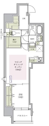 アーバネックス堺筋本町(1SLDK/6階)の間取り写真