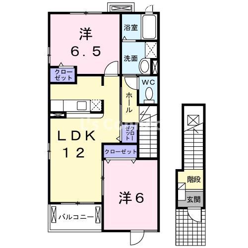 フレスクーラIII(2LDK/2階)の間取り写真