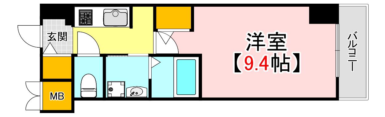 S-RESIDENCE広島駅DILETTO(1K/8階)の間取り写真