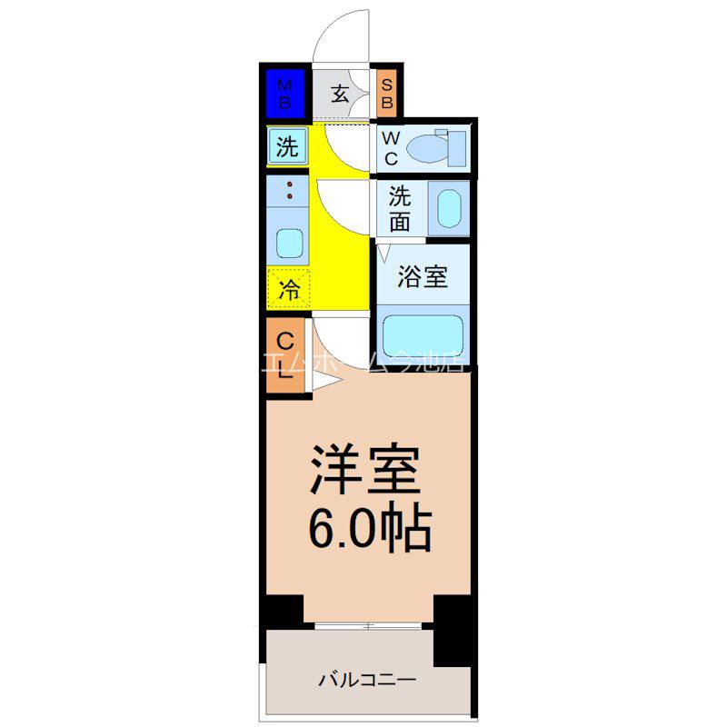 メイクスアート大曽根(1K/6階)の間取り写真