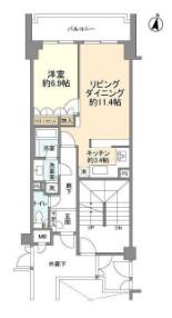 ディアナコート池田山(1LDK/3階)の間取り写真