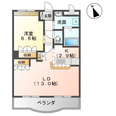 サイネリアKI(1LDK/1階)の間取り写真