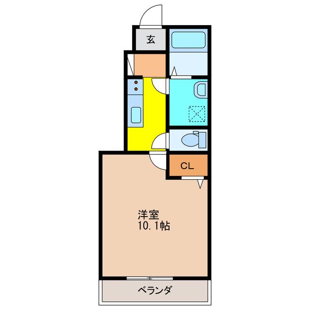 グレイシャス(1K/1階)の間取り写真