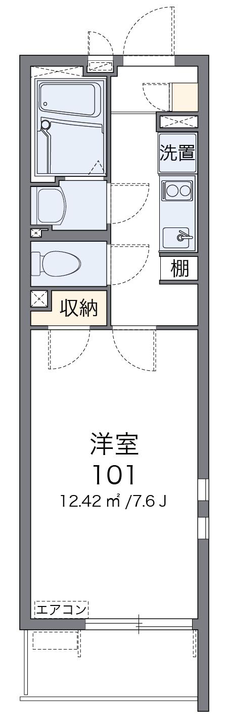クレイノMIRAI(1K/3階)の間取り写真