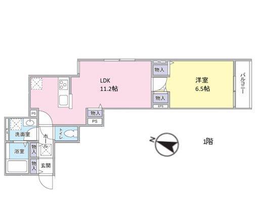 YSジュピター(1LDK/1階)の間取り写真