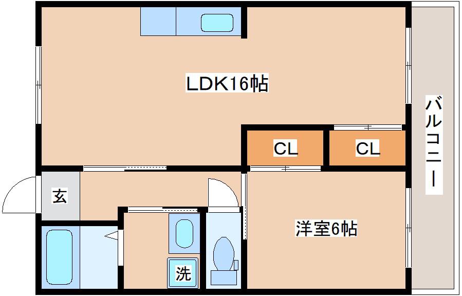 リッチウォーク大倉山(1LDK/2階)の間取り写真