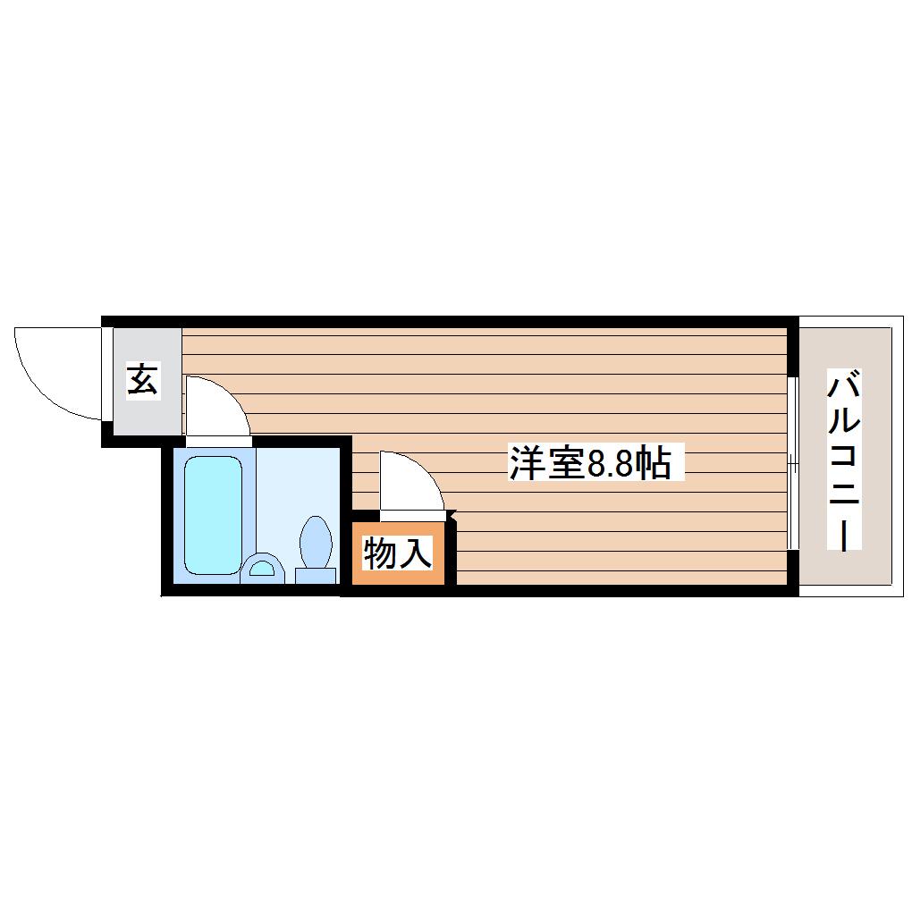 KANON SENDAI(ワンルーム/2階)の間取り写真