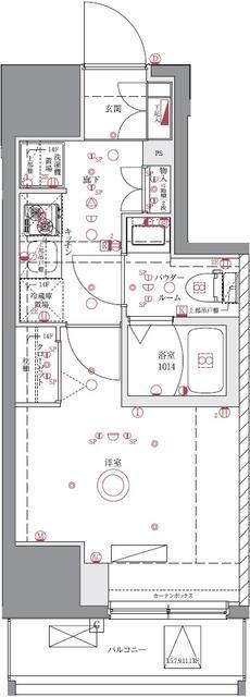 ユリカロゼAZ亀有ノース TOWER(1K/5階)の間取り写真