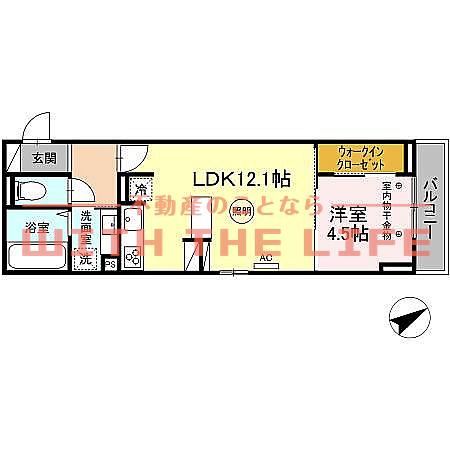 D-ROOM椿(1LDK/2階)の間取り写真