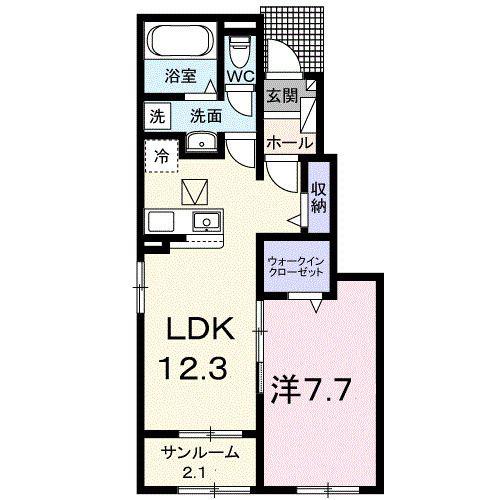 ヴィラ ノーチェ(1LDK/1階)の間取り写真