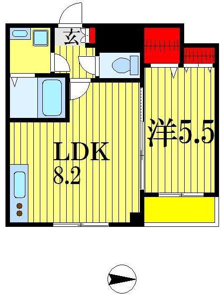 プラチナレジデンス(1LDK/2階)の間取り写真