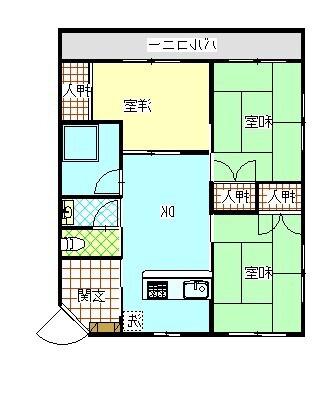 ウエストヒルズ(3DK/2階)の間取り写真