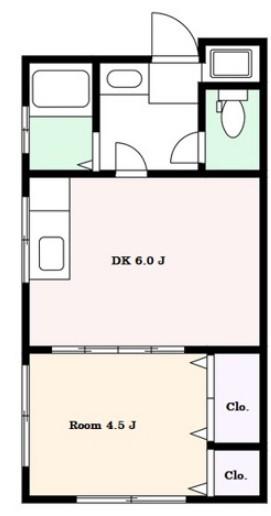 パークスクエア学芸大学(1DK/4階)の間取り写真