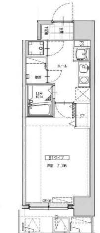 ステーションコートサウス(1K/4階)の間取り写真