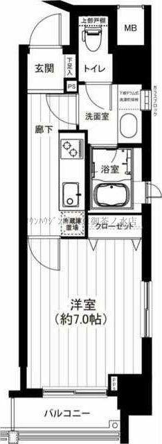 グランスイートTOKYOマークス(1K/2階)の間取り写真