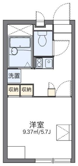 レオパレスカラマス(1K/1階)の間取り写真