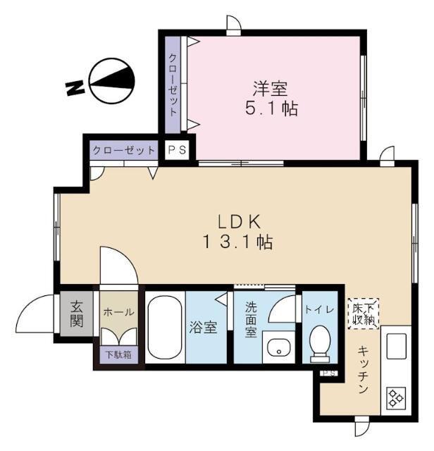コンフォート学芸大学(1LDK/1階)の間取り写真