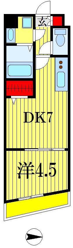 グランシャリオ(1DK/1階)の間取り写真